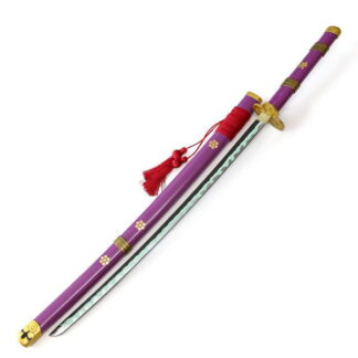 Katana Enma de One Piece inspirada en Roronoa Zoro, espada japonesa con diseño legendario y empuñadura característica decorativa.