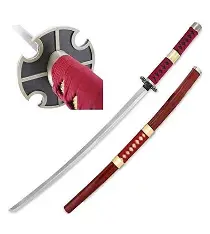 Katana Sandai Kitetsu de One Piece, réplica de alta calidad de la espada maldita de Roronoa Zoro, con hoja de acero inoxidable y empuñadura detallada.